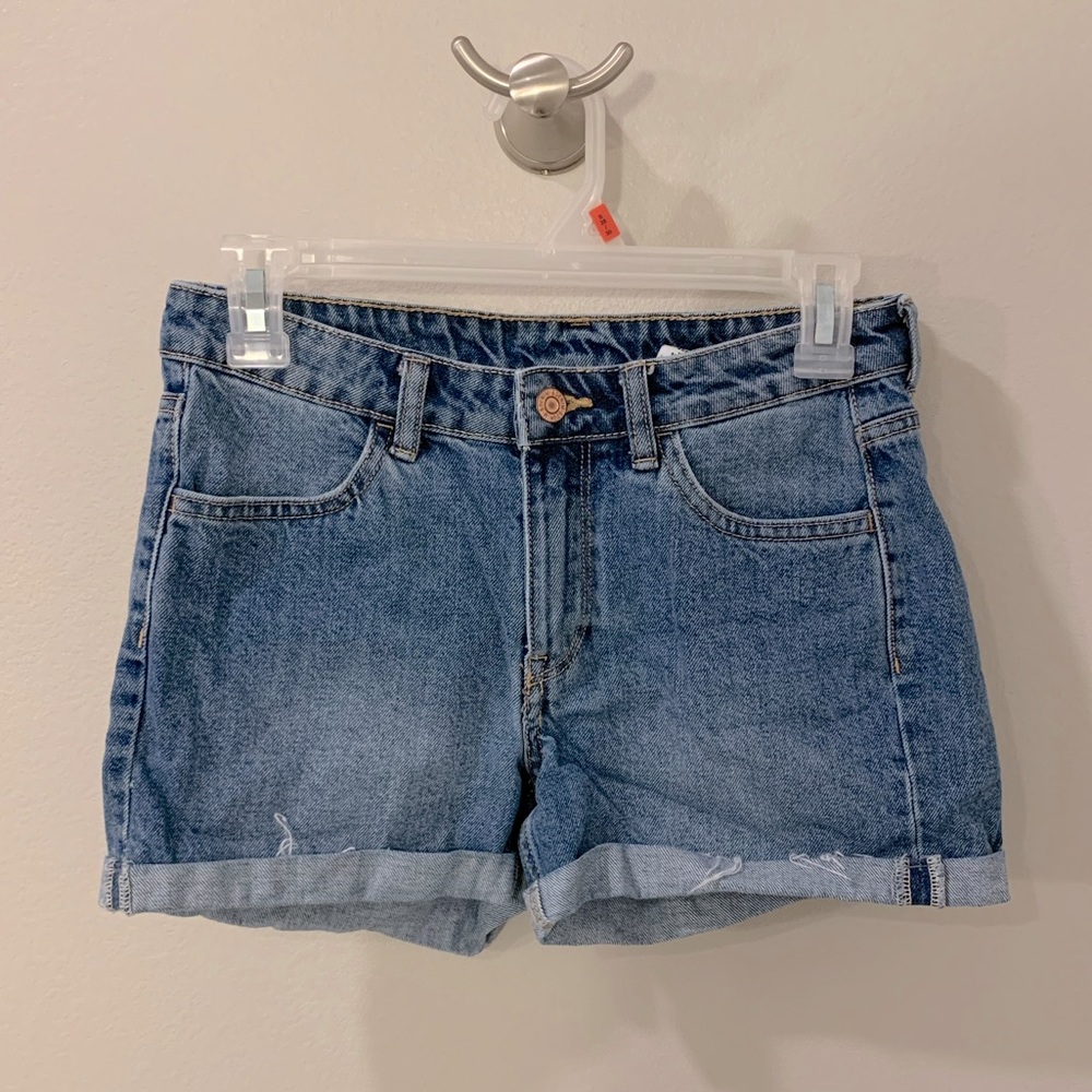 High waisted jean shorts
